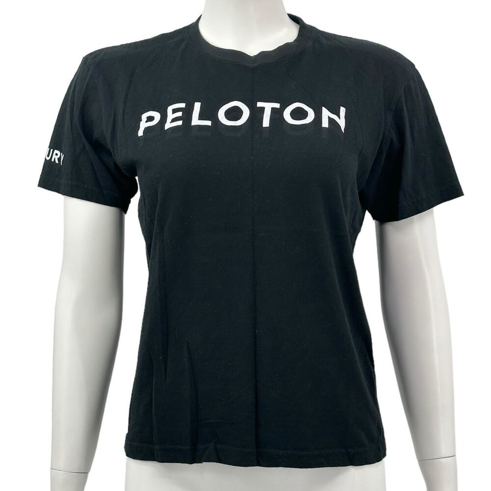 Peloton Shirt Womens Unisex XS Century 100 Black 100% Cotton Workout Active Gym